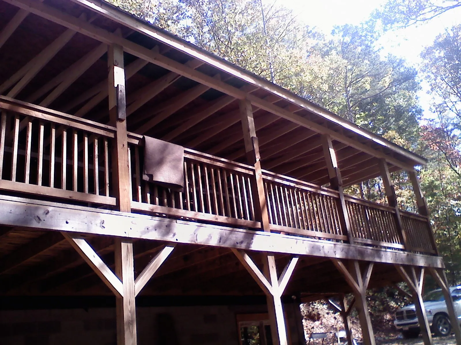 Timber framing under a new elevated porch and deck — Roof Leak Repair in Shelly by Roofing Brothers